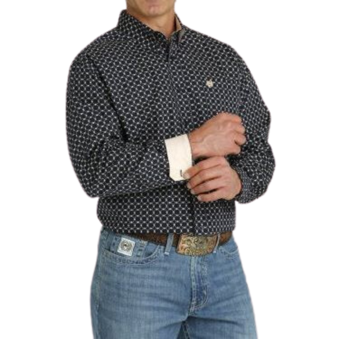 Cinch Men's Diamond Print Navy Shirt
