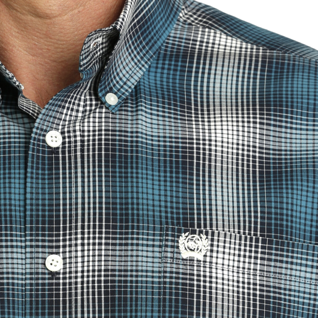 Cinch Men's Plaid Teal Shirt