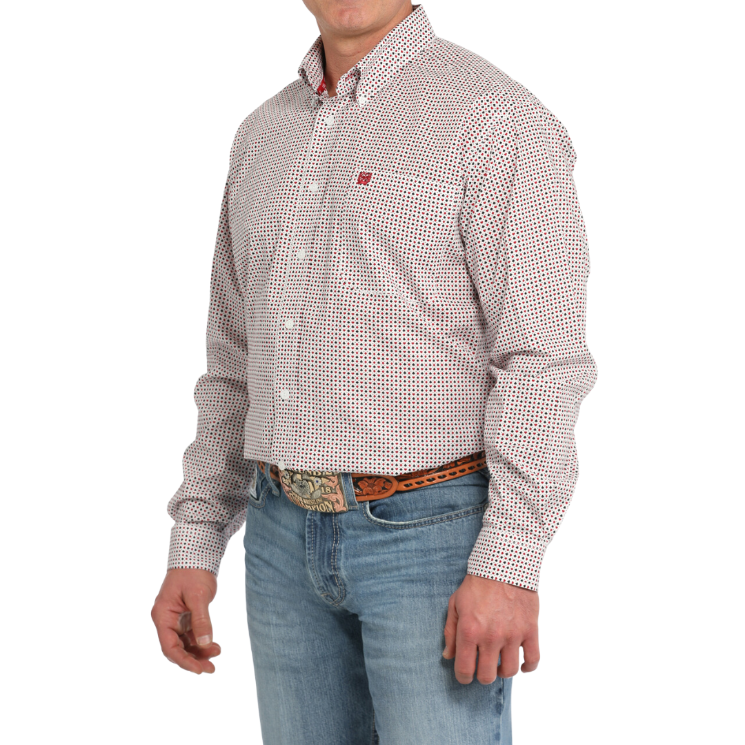 Cinch Men's White Playing Card Print Shirt