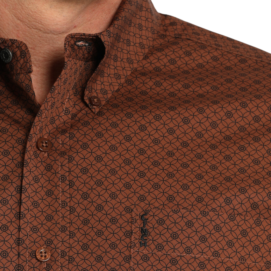 Cinch Men's Modern Fit Brown Shirt