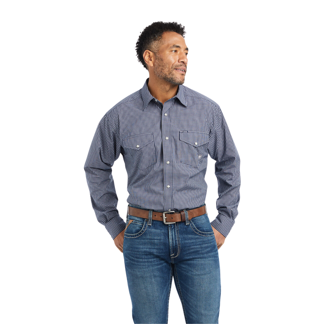 Ariat Men's Pro Snap Giovani Long Sleeve Peacoat Shirt