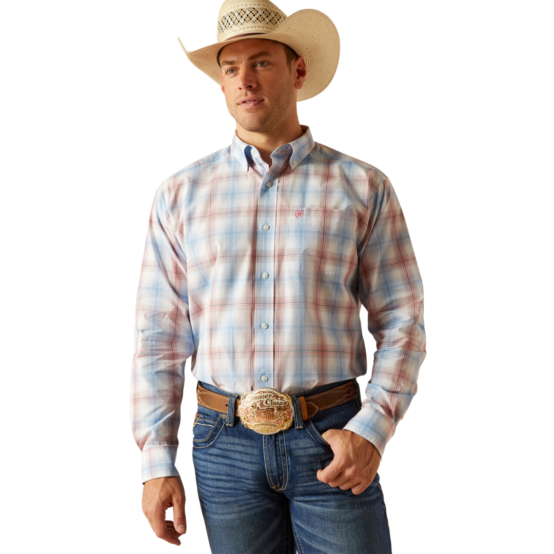 Ariat Men's Pro Joshua Ceramic Teal Shirt