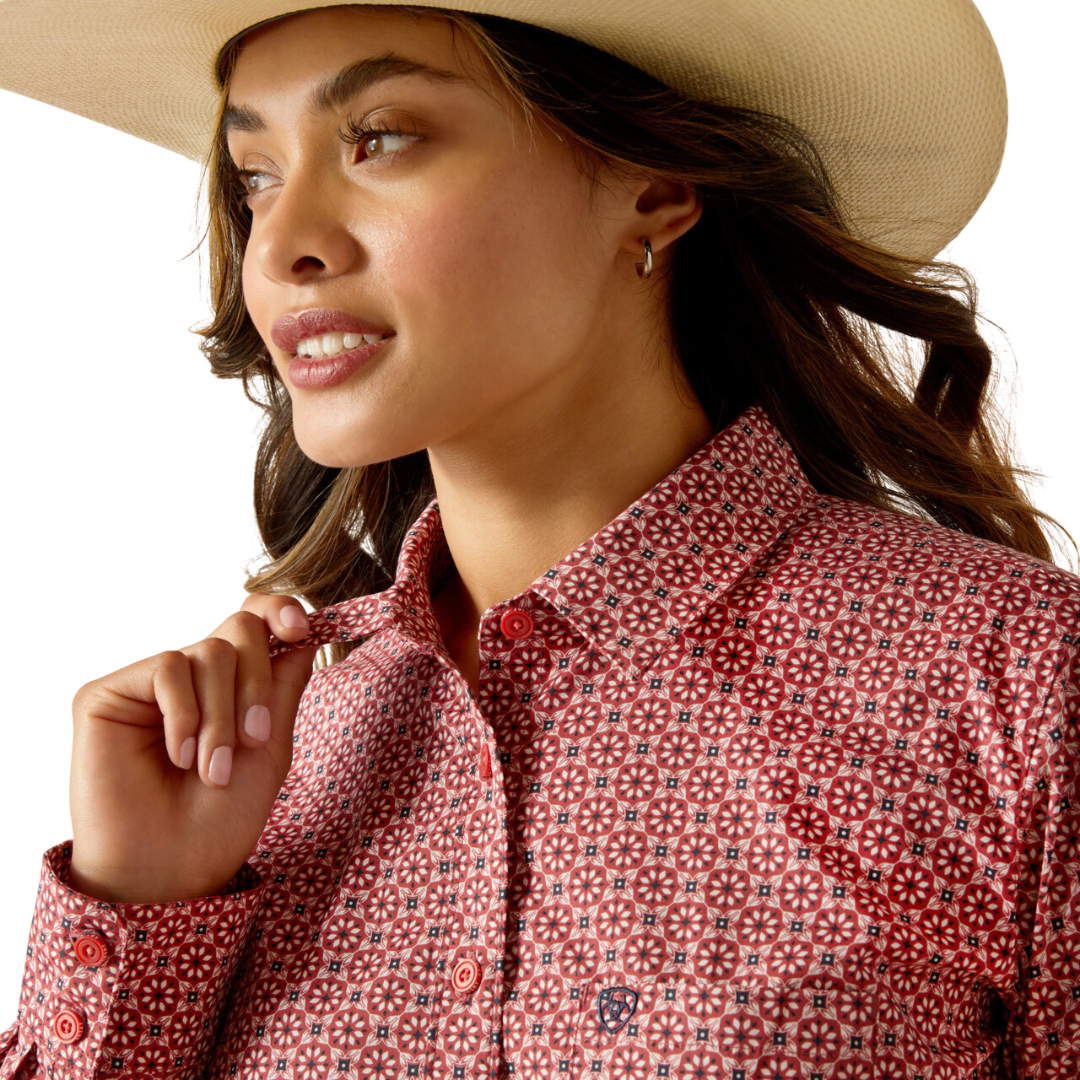 Ariat Women's Kirby Garnet Rose Geo Shirt