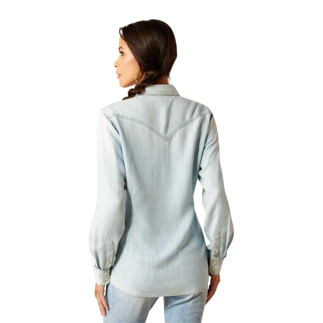 Ariat Women's Blues Snap Bleached Chambray Shirt