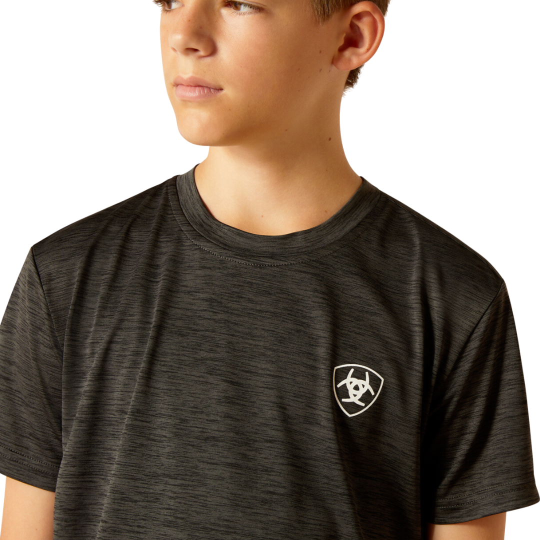Ariat Youth Boy's Charger Crestline Charcoal Shirt