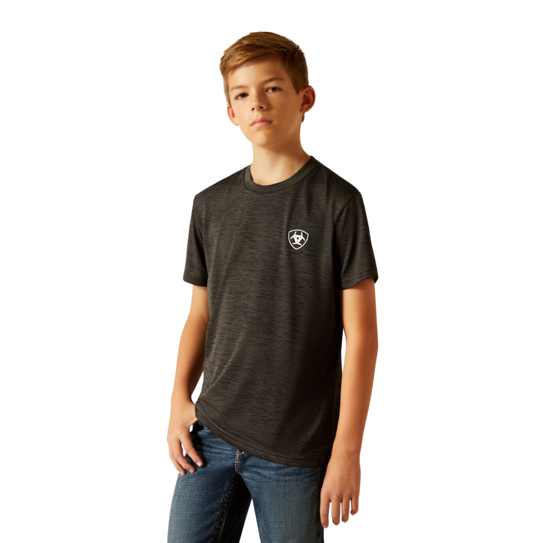 Ariat Youth Boy's Charger Crestline Charcoal Shirt