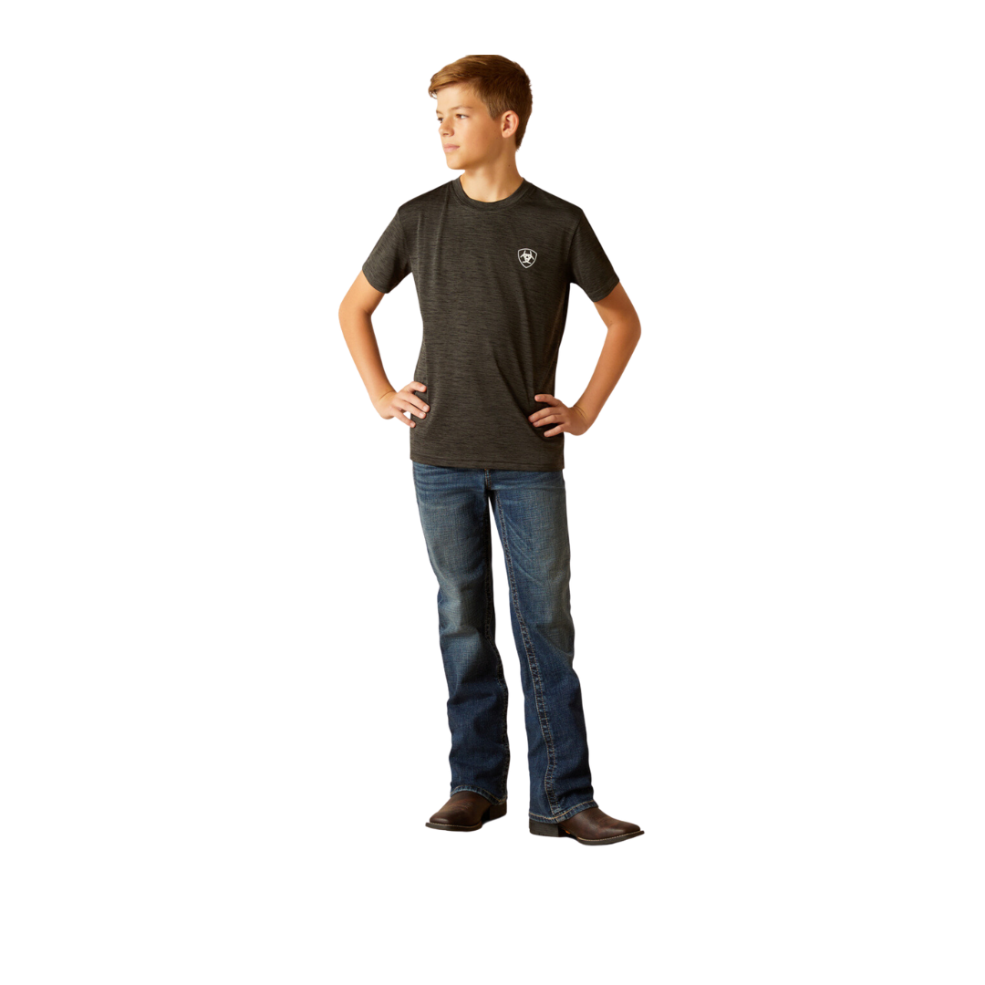 Ariat Youth Boy's Charger Crestline Charcoal Shirt