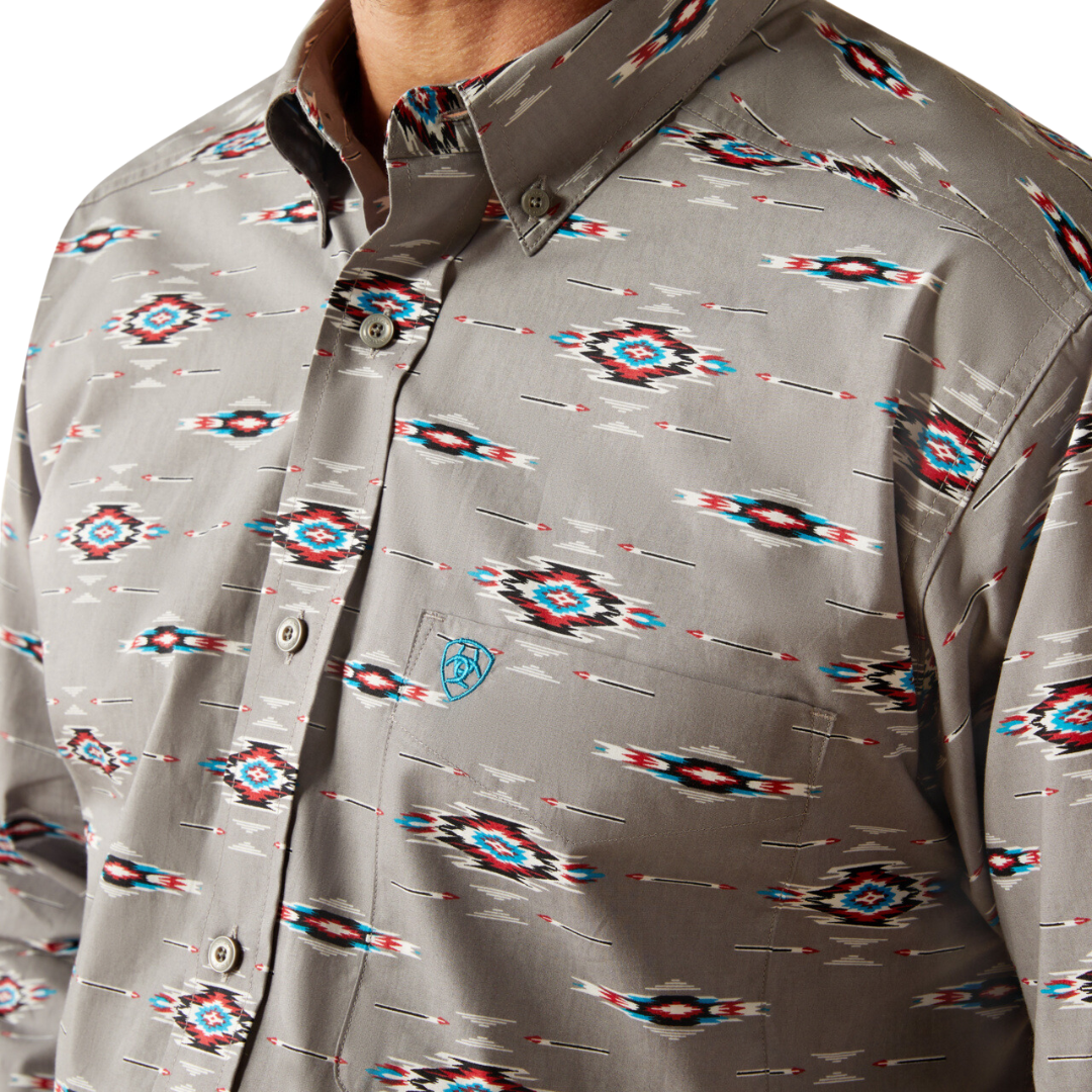 Ariat Men's Jarrod Western Grey Shirt
