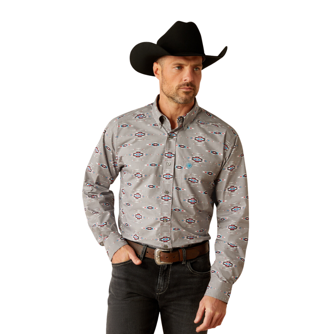 Ariat Men's Jarrod Western Grey Shirt