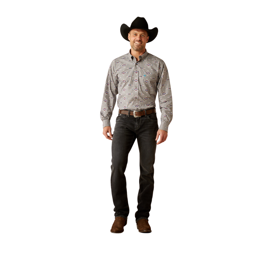 Ariat Men's Jarrod Western Grey Shirt