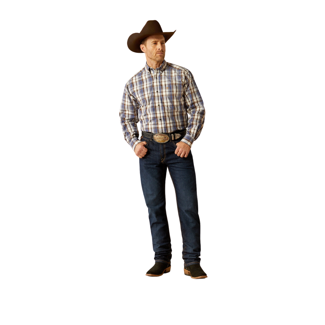 Ariat Men's Pro Cameron Grey Blue Shirt