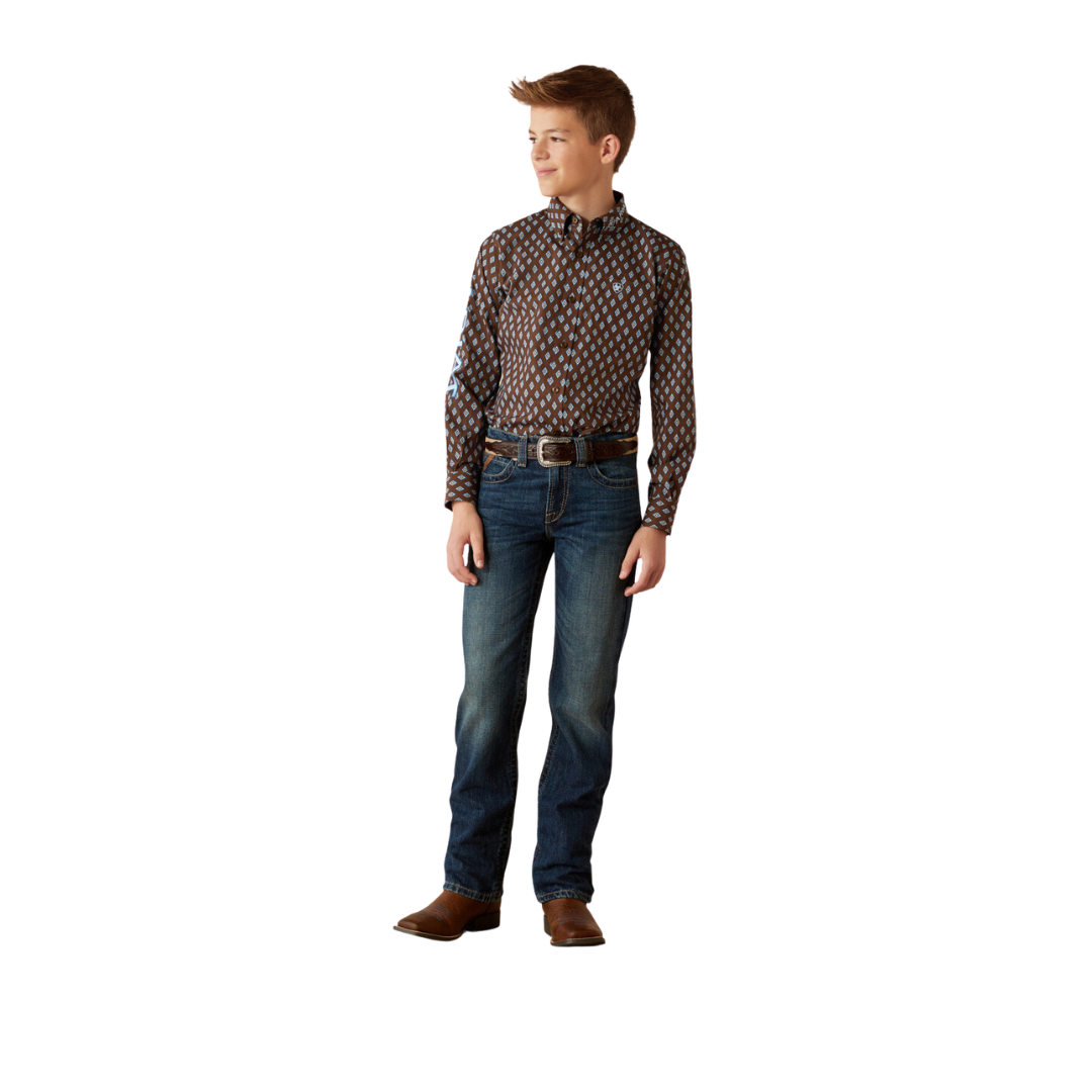 Ariat Youth Boy's Team Oak Brown Shirt