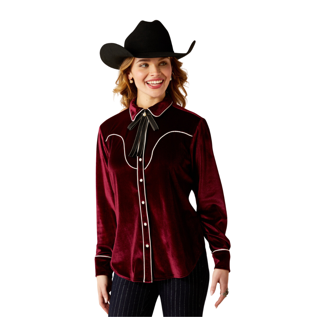 Ariat Women's Casa Rosa Burgundy Shirt