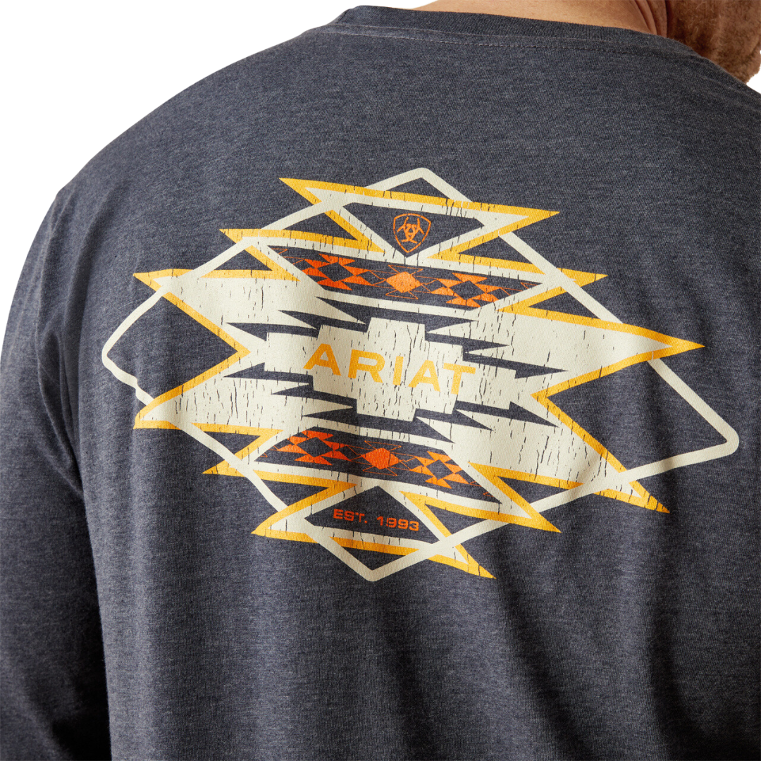 Ariat Men's Saltillo Lockup Navy Heather Shirt