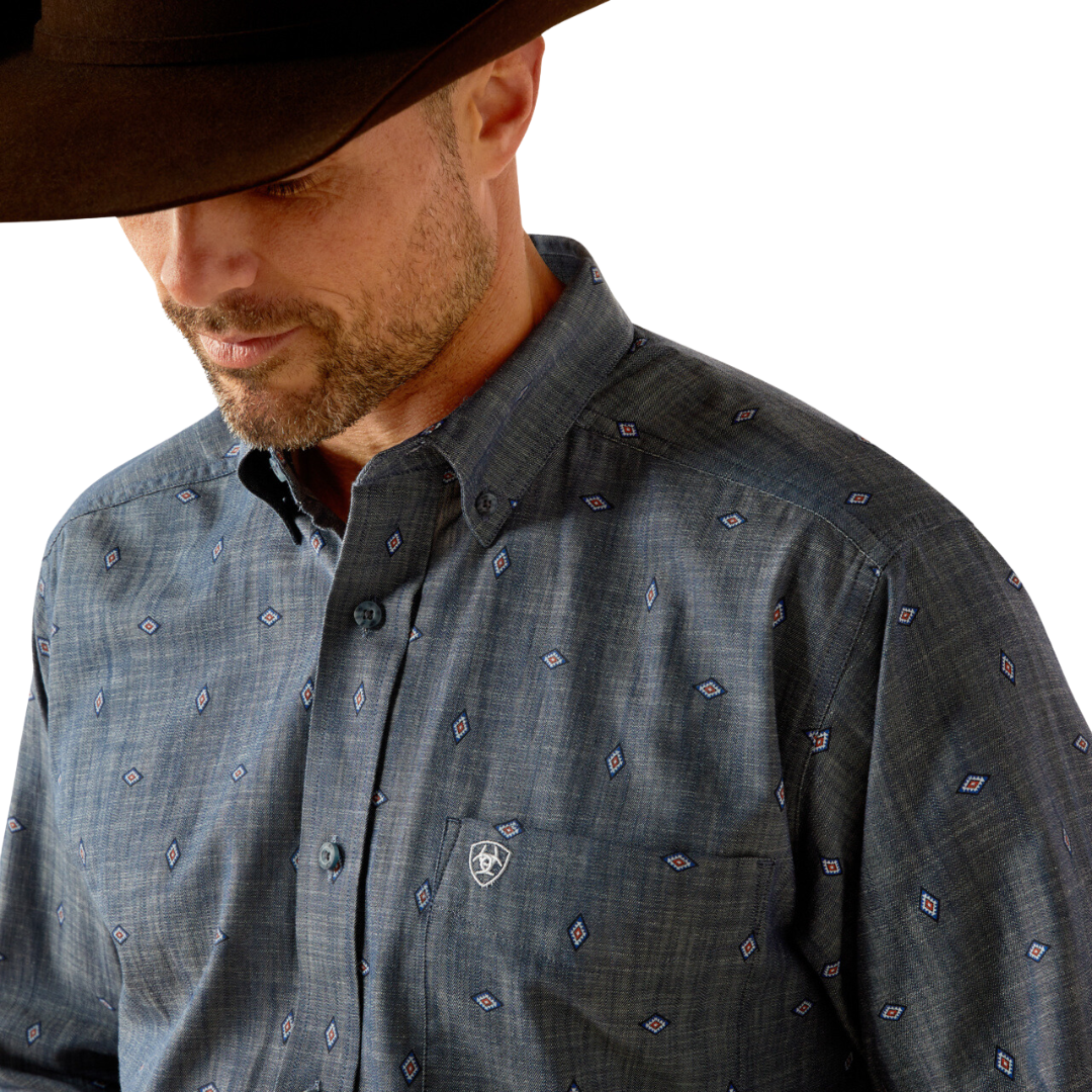 Ariat Men's Robert Chambray Blue Shirt