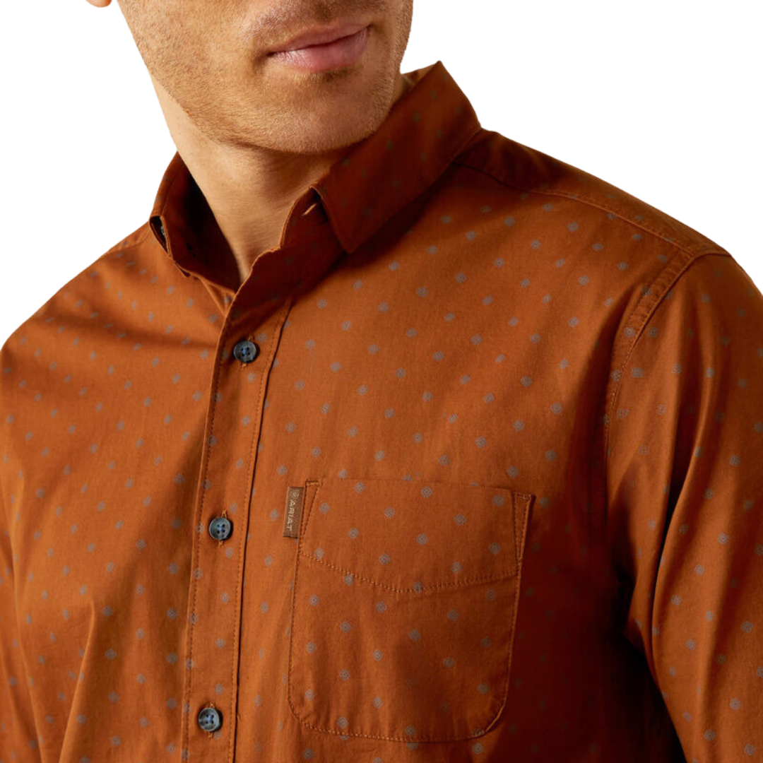 Ariat Men's Mickey Modern Fit Brown Shirt