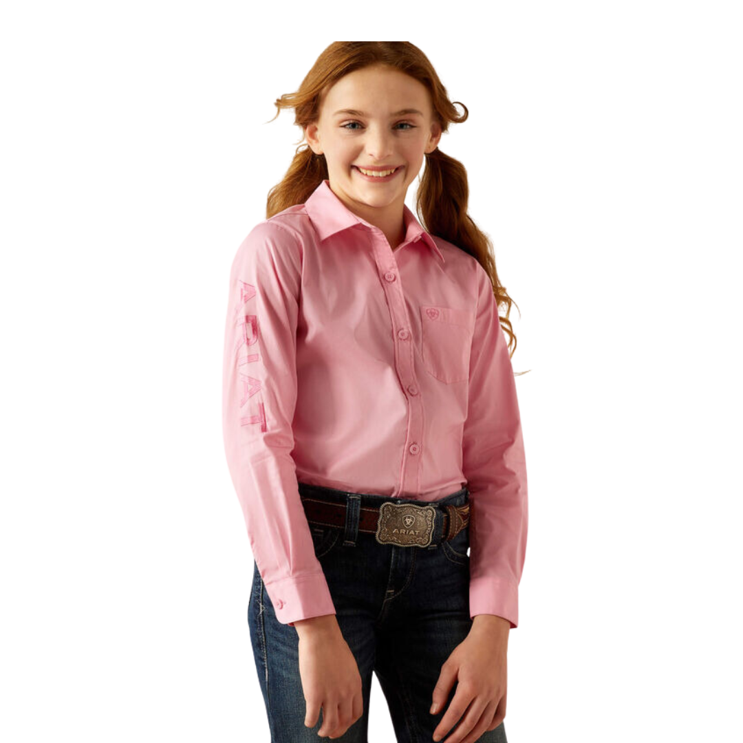 Ariat Youth Girl's Team Kirby Prism Pink Shirt
