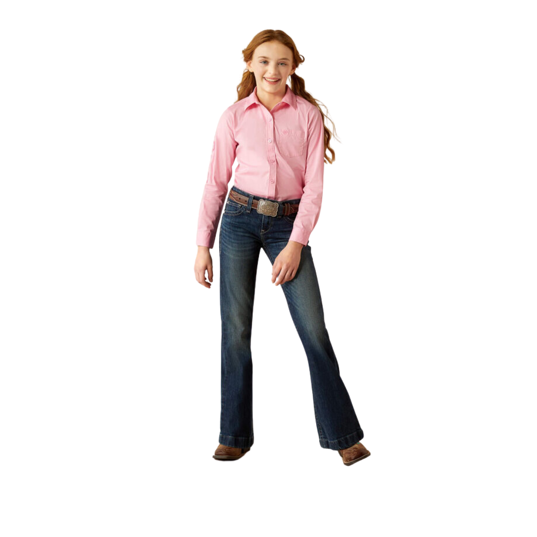 Ariat Youth Girl's Team Kirby Prism Pink Shirt