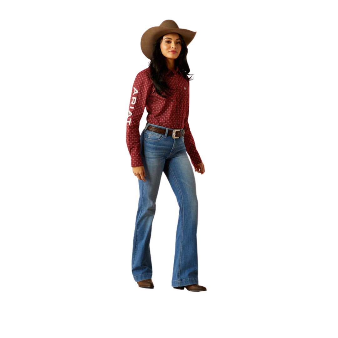 Ariat Women's Team Kirby Stretch Sanders Red Shirt