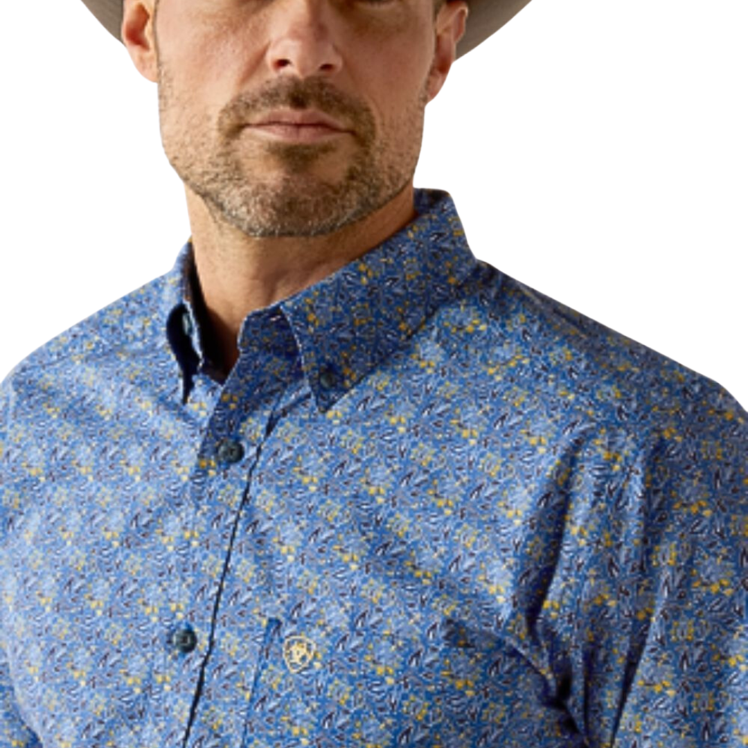 Ariat Men's Thell Fitted Blue Shirt
