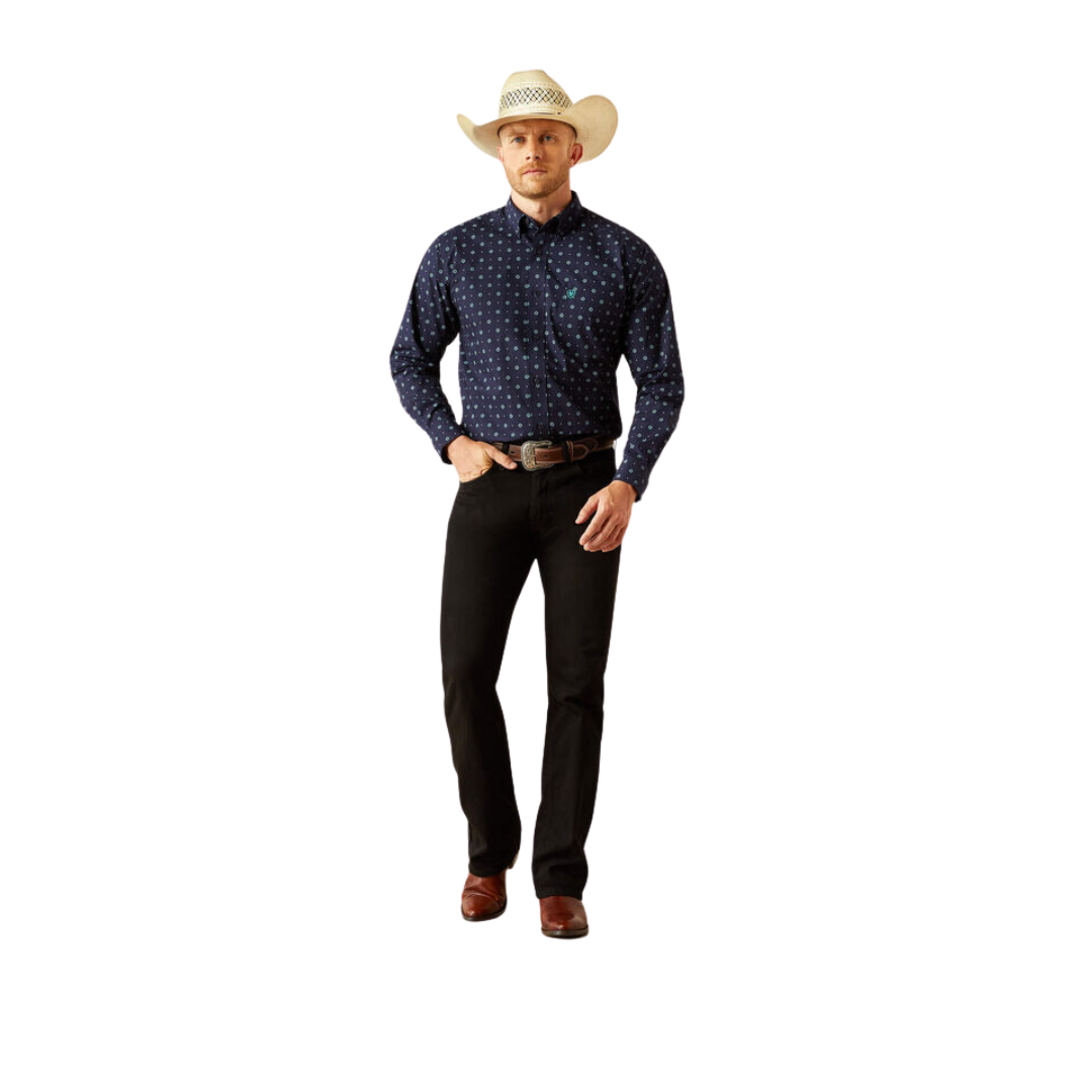 Ariat Men's Jacobi Classic Fit Navy Shirt