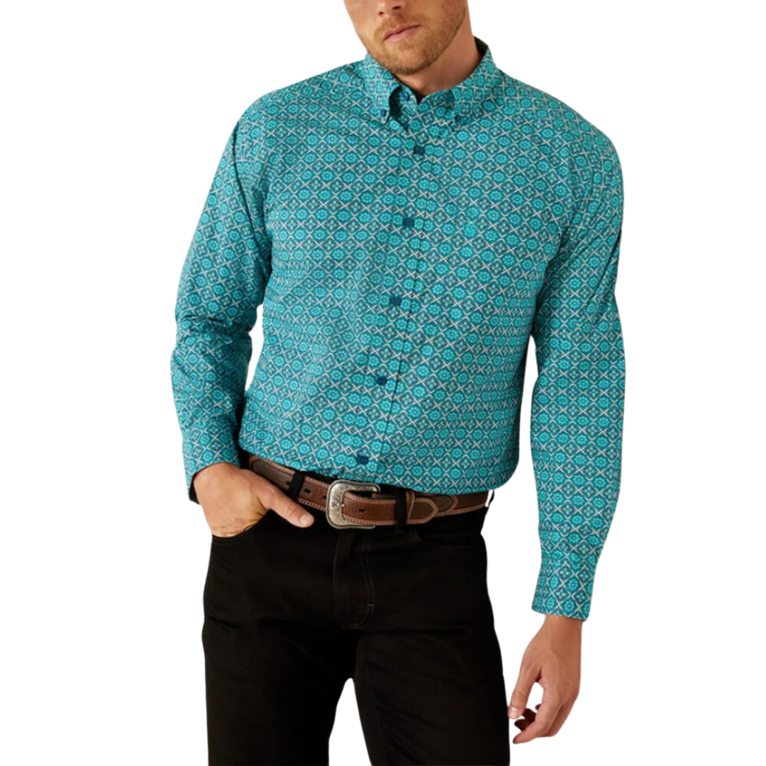 Ariat Men's Jordy Print Blue Shirt
