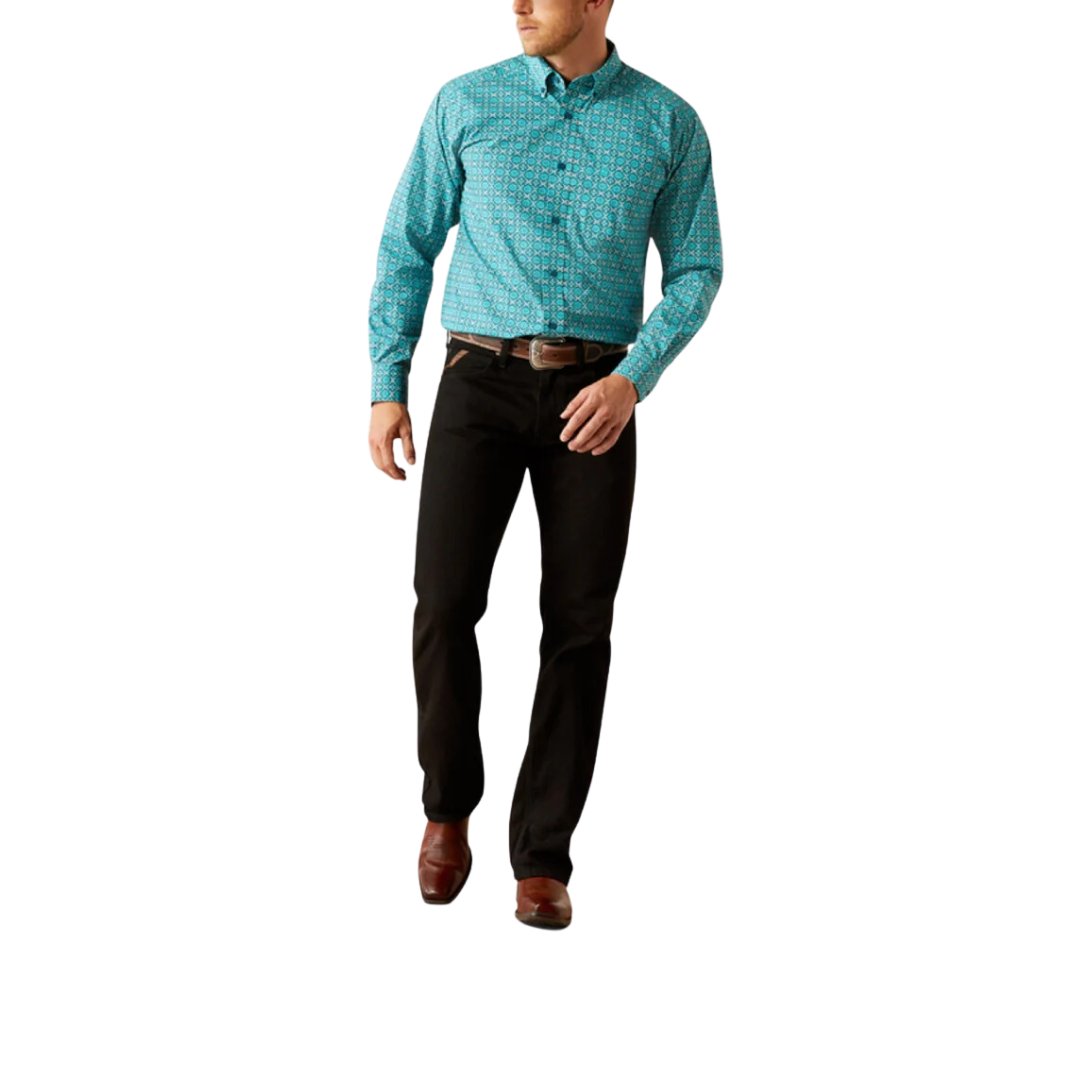 Ariat Men's Jordy Print Blue Shirt