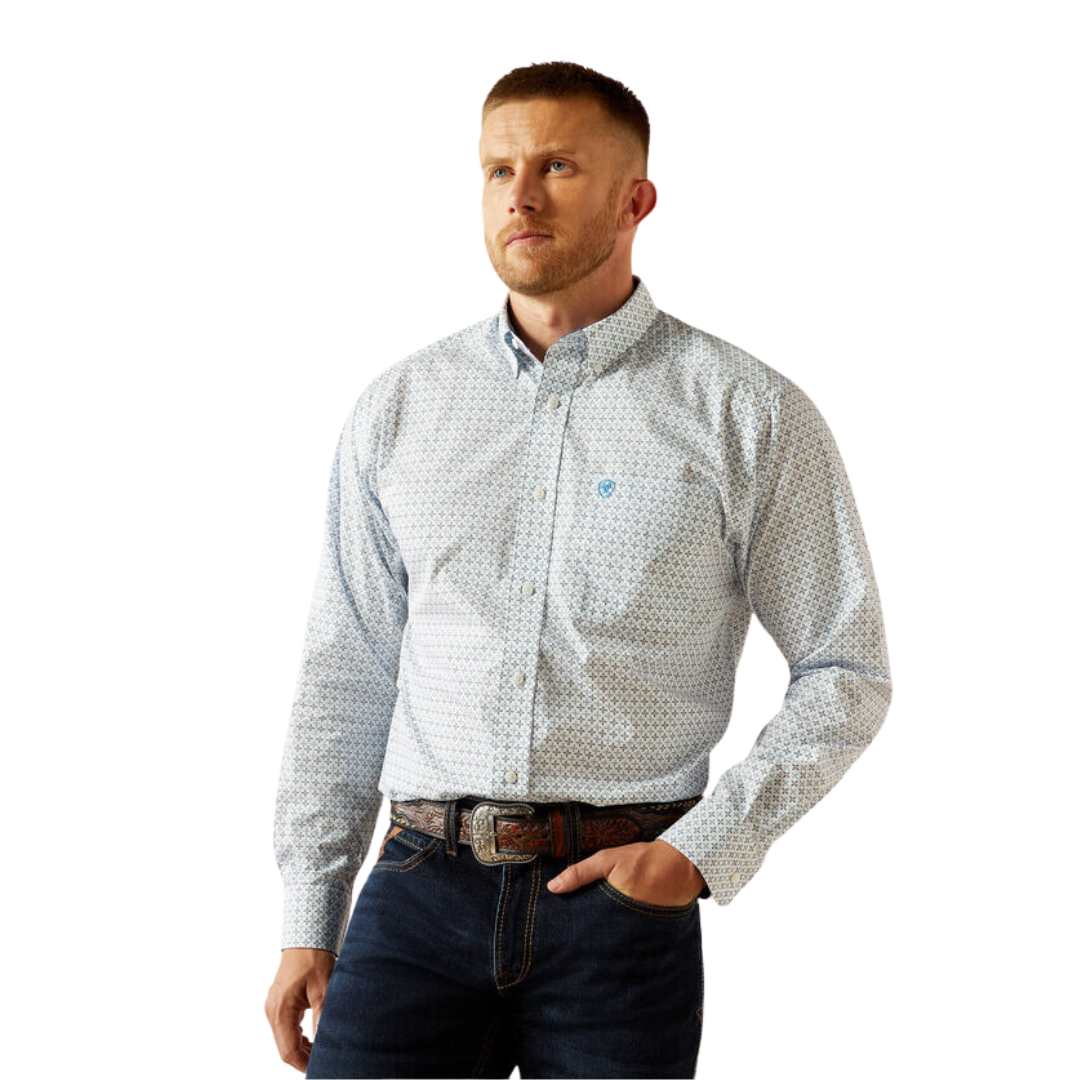 Ariat Men's Wrinkle Free Baker Blue Shirt