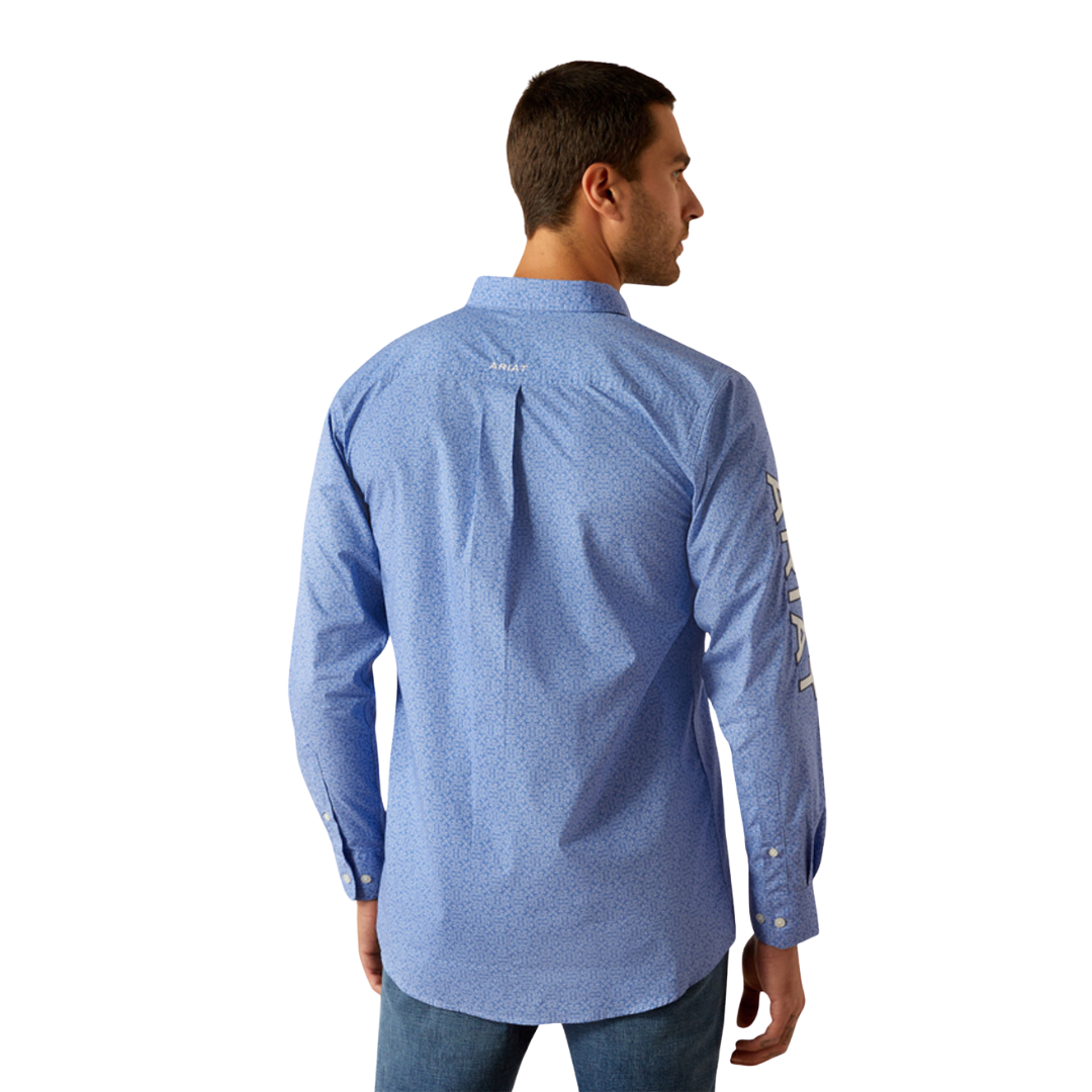 Ariat Men's Team Potter Fiited Print Blue Shirt