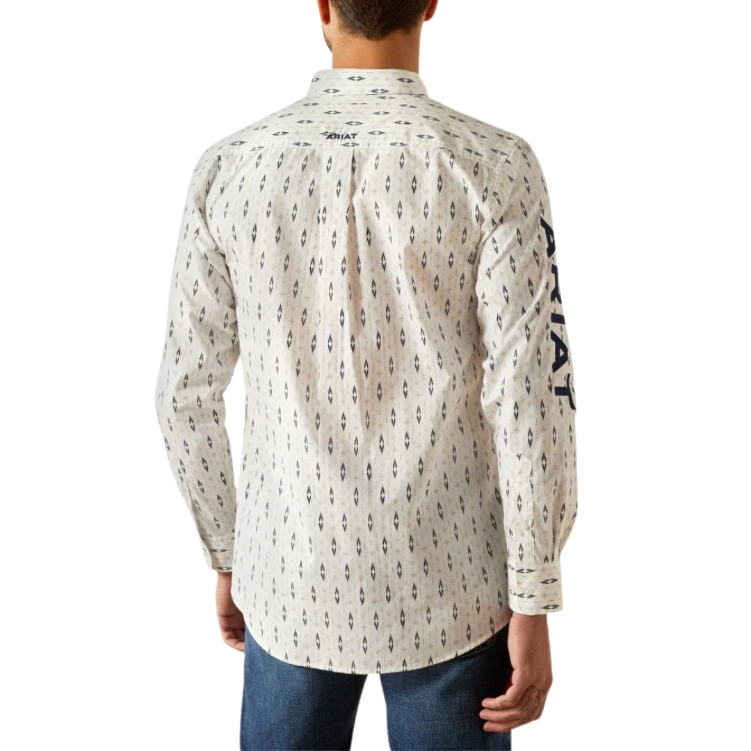 Ariat Men's Team Perkins White Navy Shirt