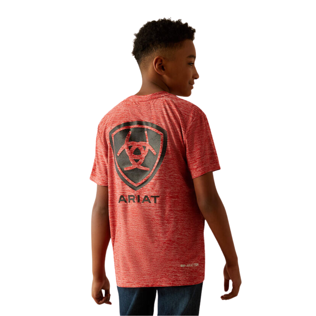 Ariat Youth Boy's Thematic Logo Charger Haute Red Tee Shirt