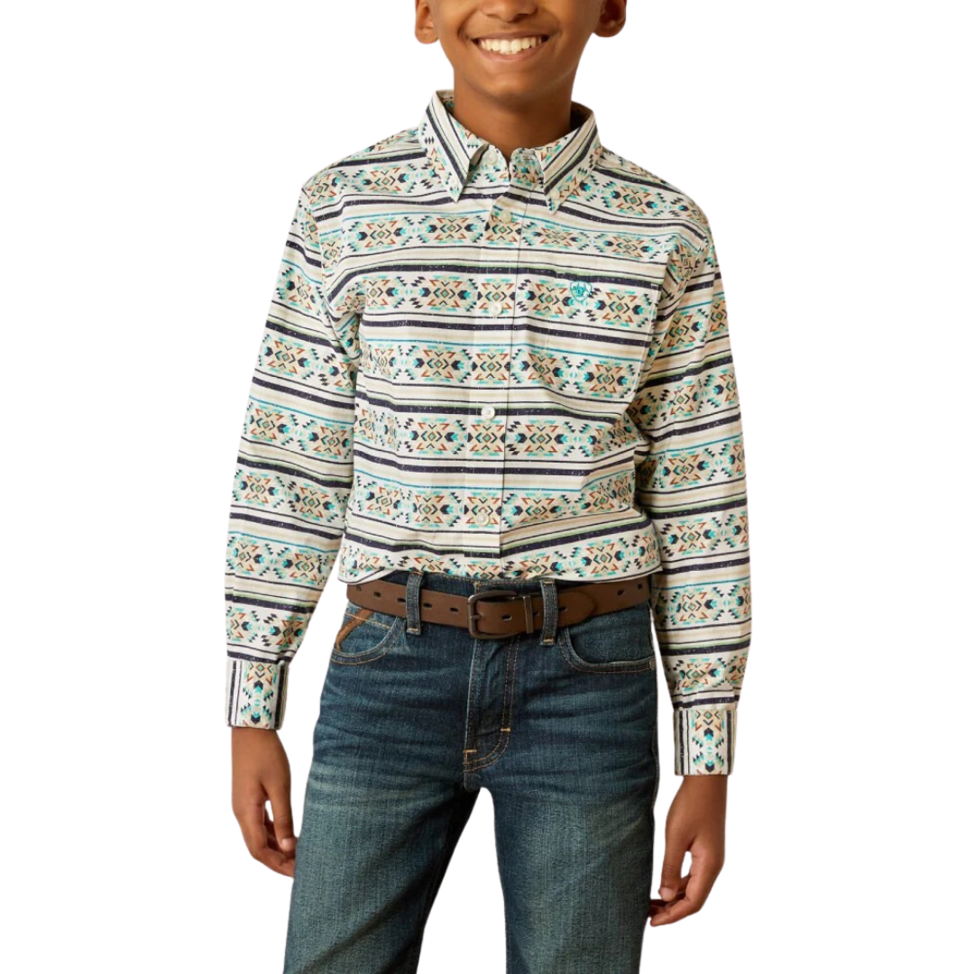 Ariat Youth Boy's Judge Teal Shirt