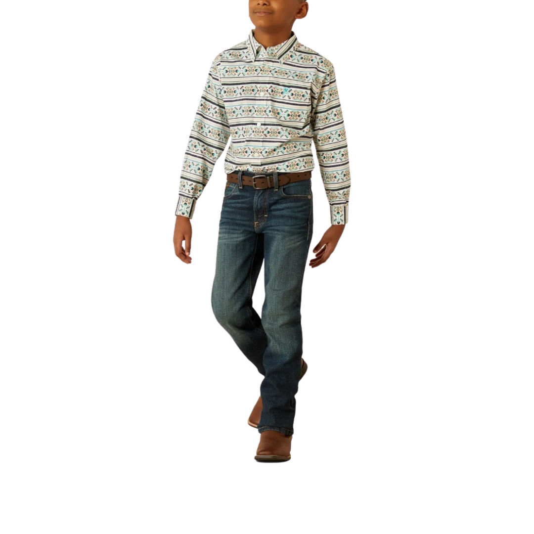 Ariat Youth Boy's Judge Teal Shirt