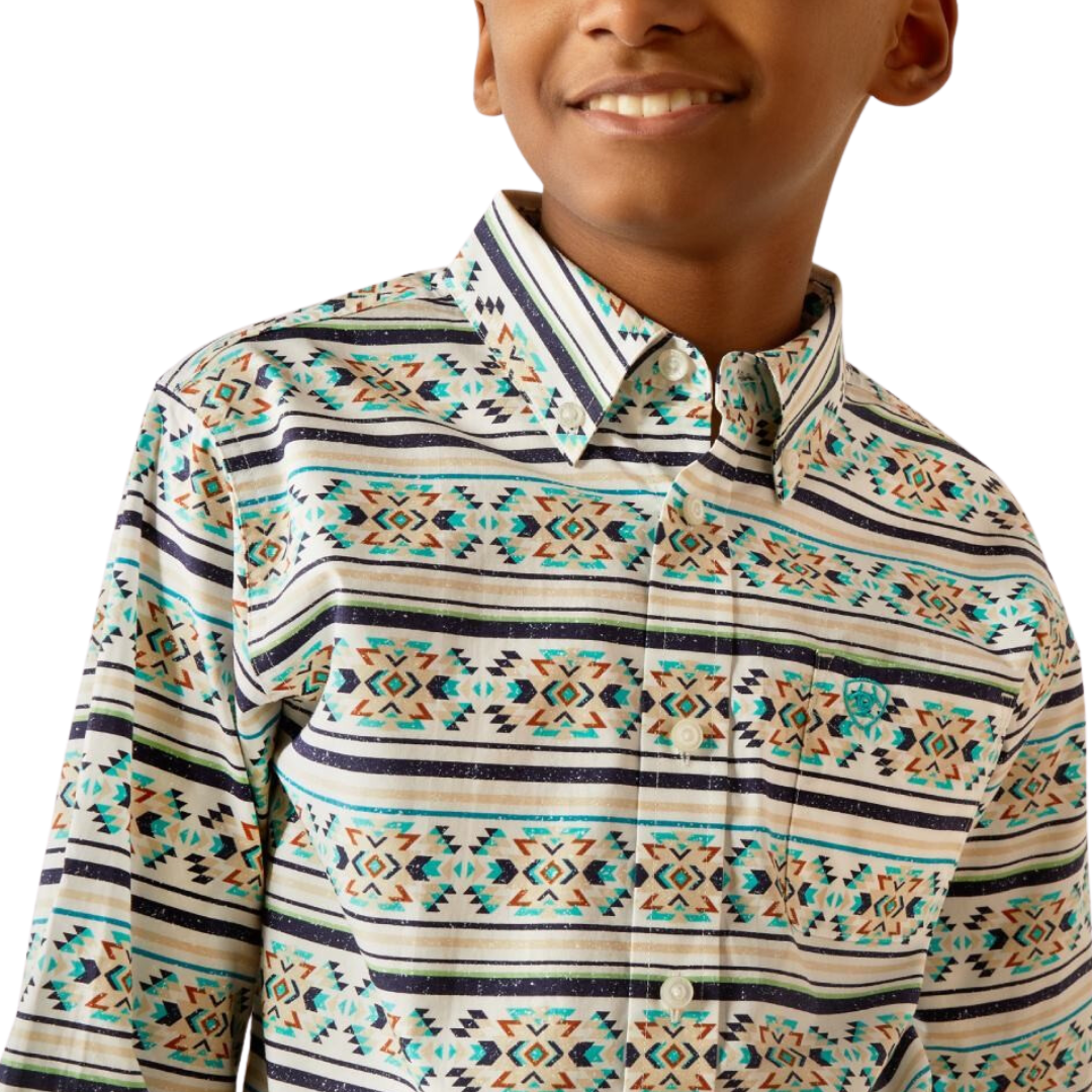 Ariat Youth Boy's Judge Teal Shirt