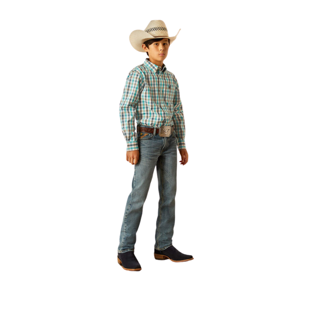 Ariat Youth Boy's Pro Series Johnathan Navy Shirt