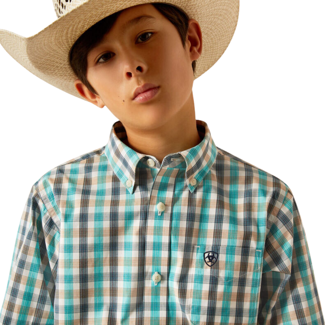 Ariat Youth Boy's Pro Series Johnathan Navy Shirt