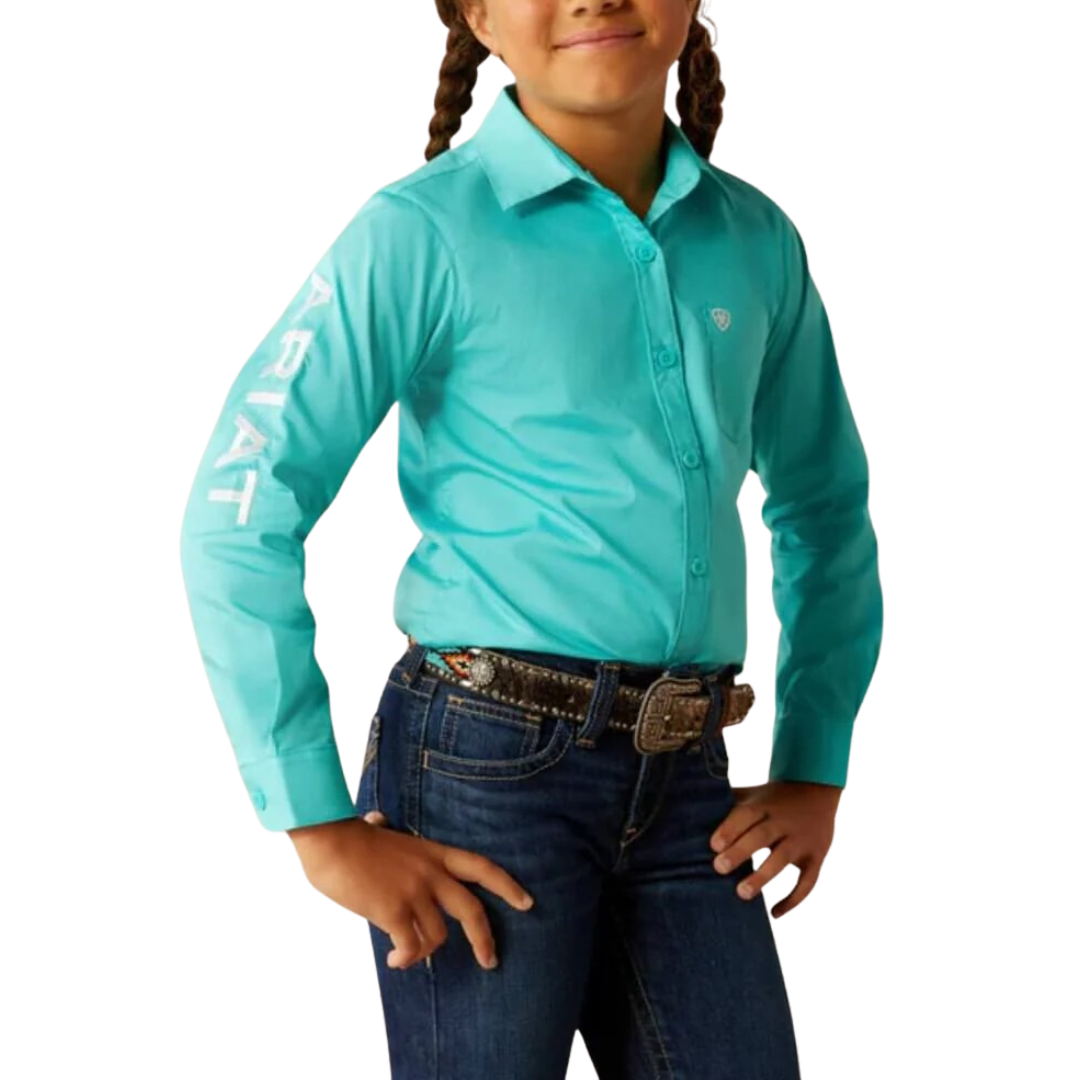 Ariat Youth Girls Team Kirby Blue Shirt