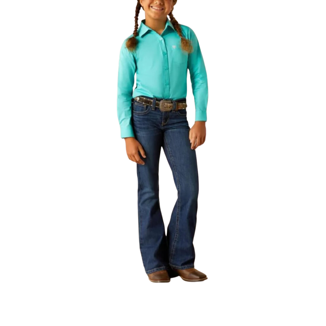 Ariat Youth Girls Team Kirby Blue Shirt