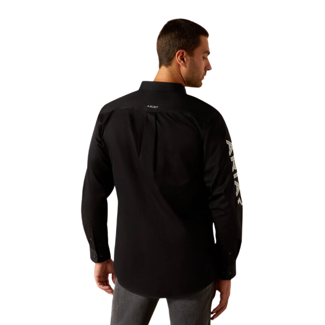 Ariat Men's Team Logo Twill Black Grey Shirt