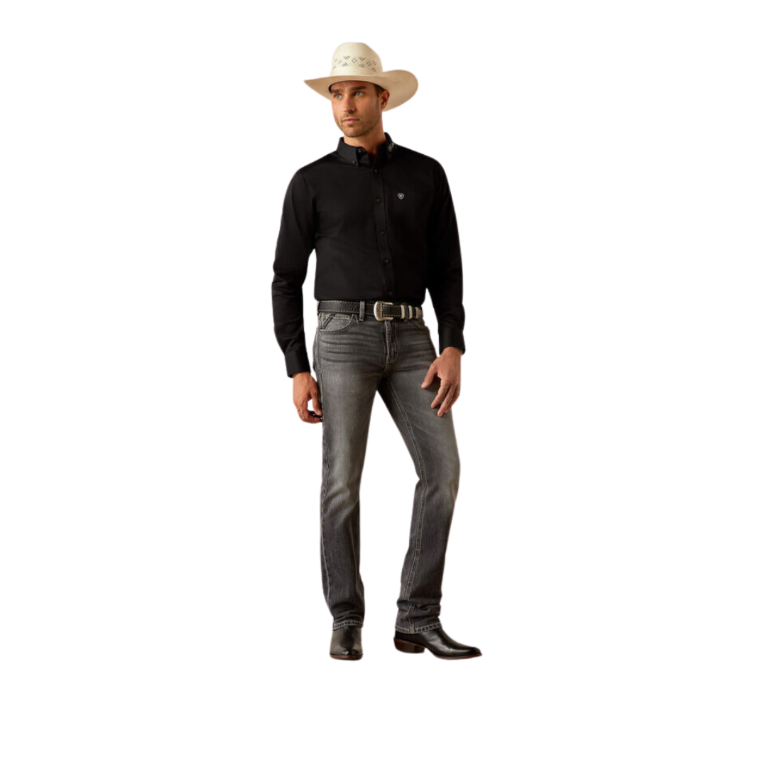 Ariat Men's Team Logo Twill Black Grey Shirt
