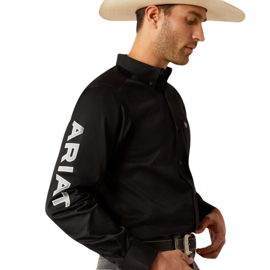 Ariat Men's Team Logo Twill Black Grey Shirt