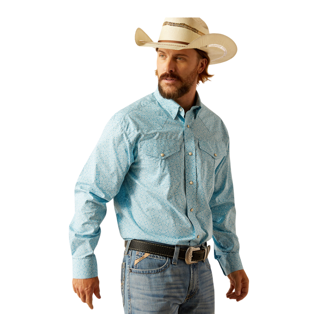 Ariat Men's Folke Classic Fit Turquoise Shirt