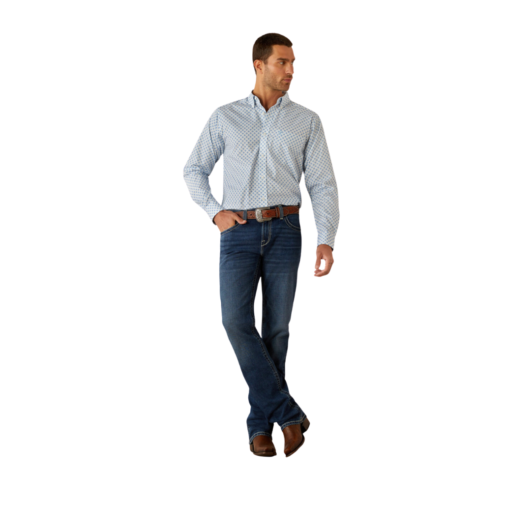 Ariat Men's Booker Wrinkle Dree Blue Shirt