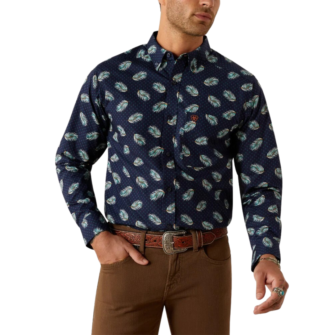 Ariat Men's Jacy Fitted Shirt Navy Shirt
