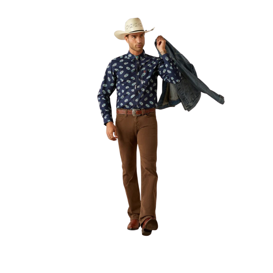 Ariat Men's Jacy Fitted Shirt Navy Shirt