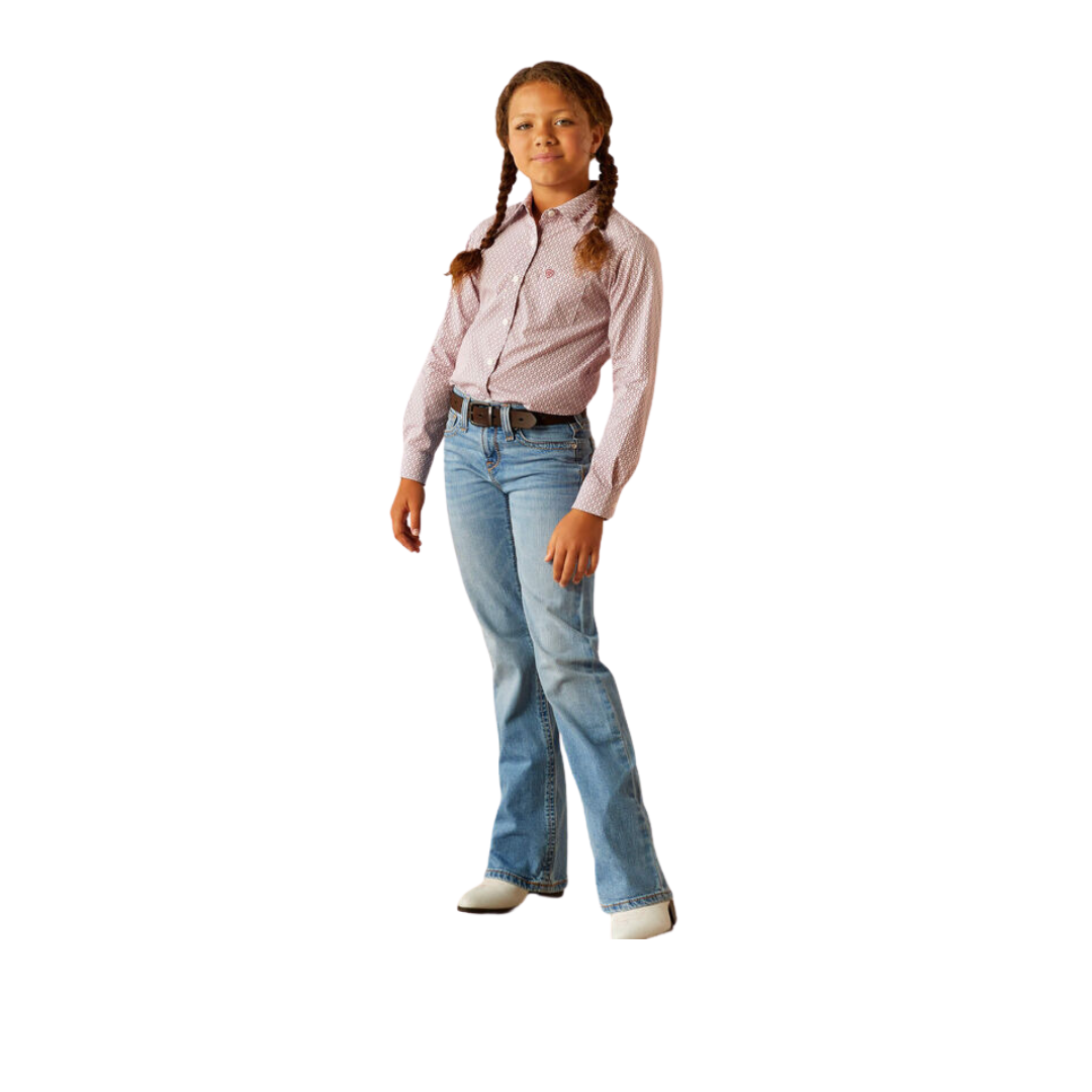 Ariat Youth Girl's Team Kirby Finleigh Geo Print Shirt