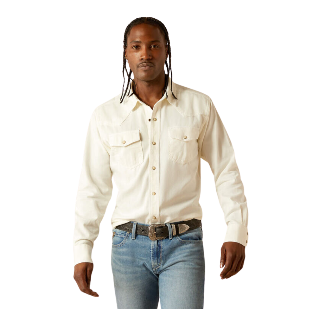 Ariat Men's Jurlington Retro Fit Off White Shirt