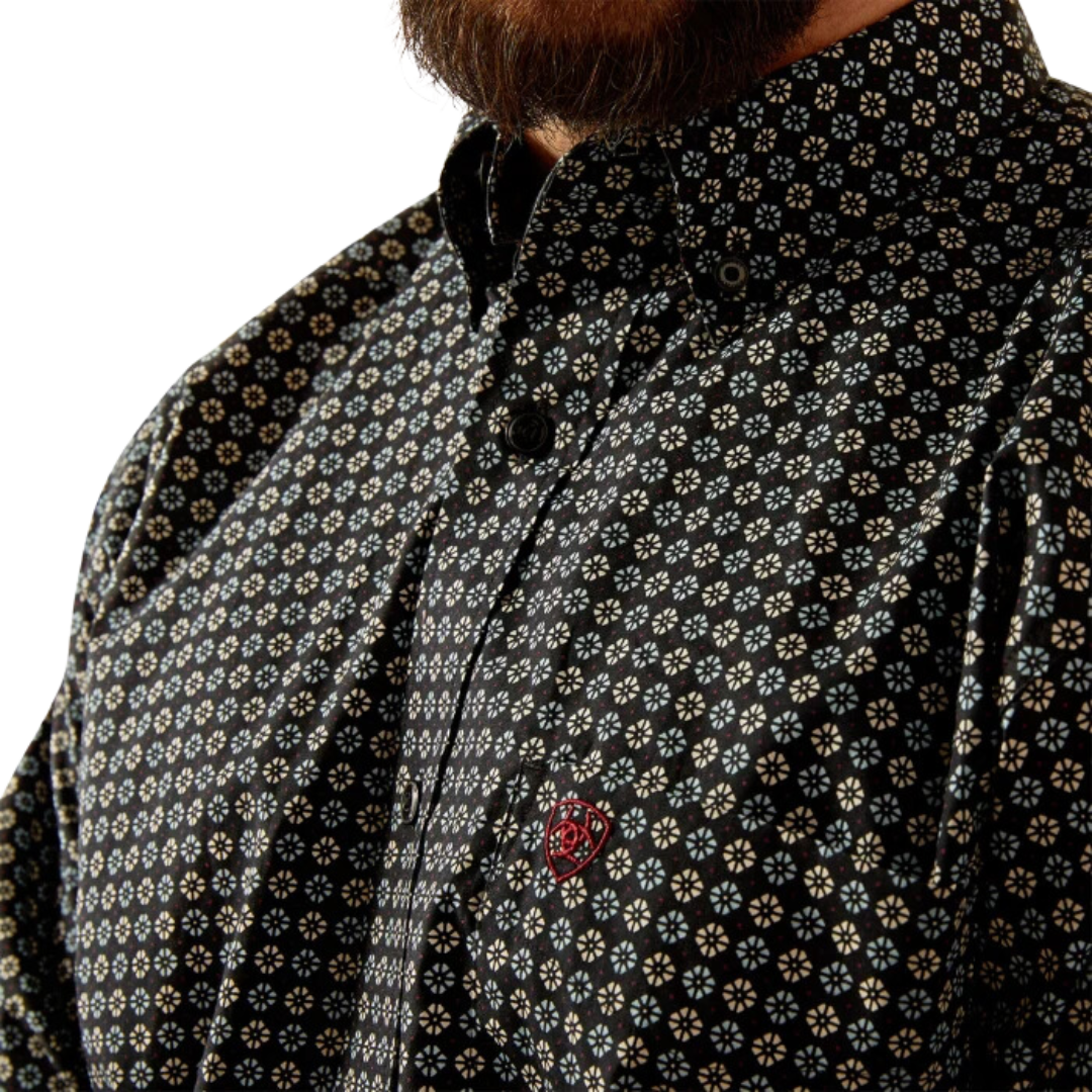 Ariat Men's Gustav Geo Print Black Floral Shirt