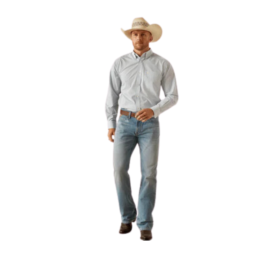 Ariat Men's Wrinkle Free Alan Blue Shirt