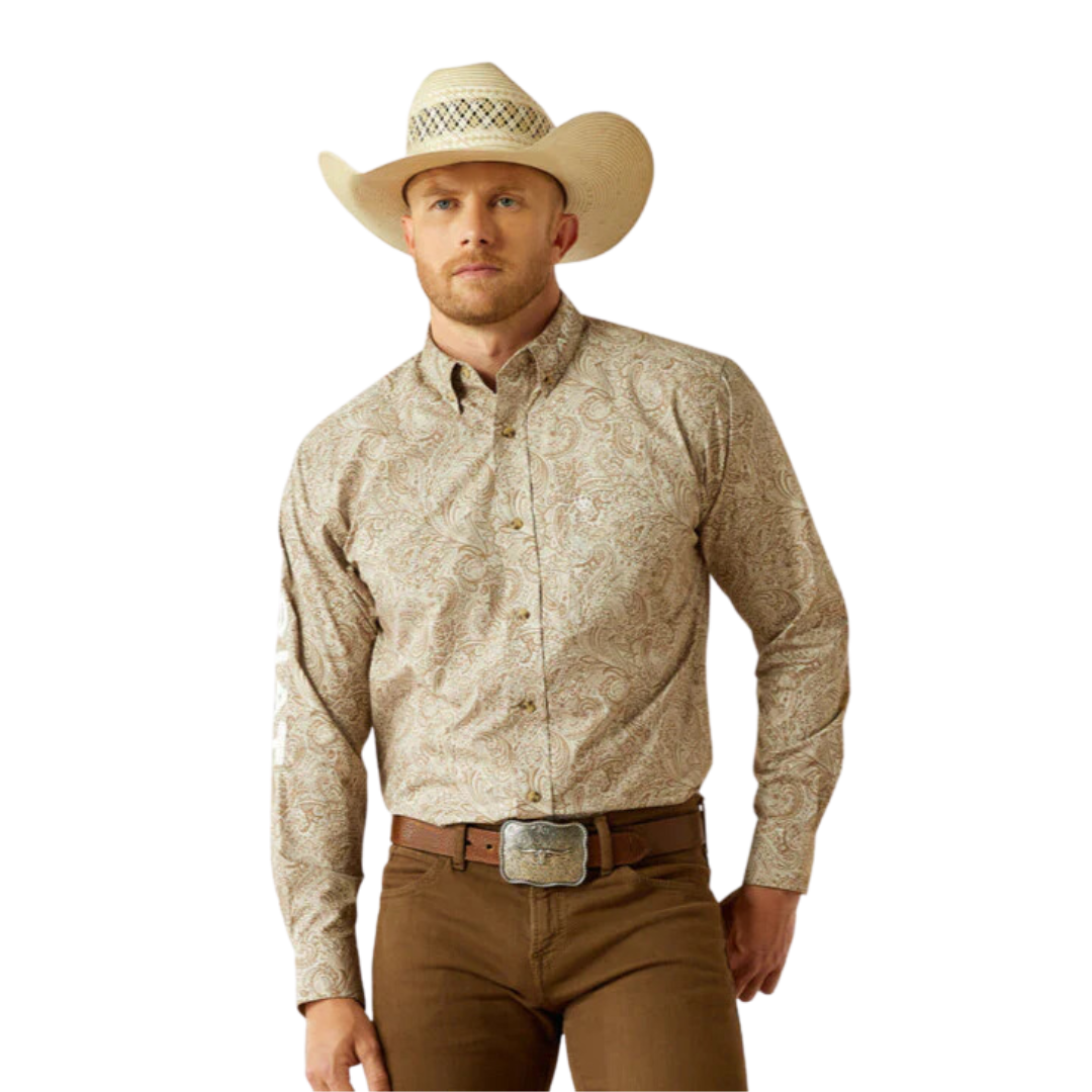 Ariat Men's Team Kason Classic Fit Brown Shirt